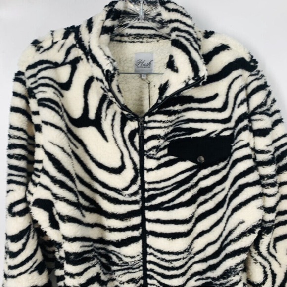 Plush x Revolve Teddy Sherpa Fleece Jacket S to L Animal Print Retro Glam Rock - Picture 5 of 11